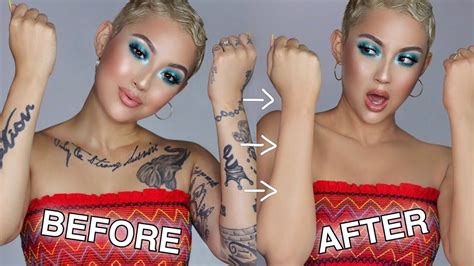 COVERING ALL MY TATTOOS WITH MAKEUP - YouTube