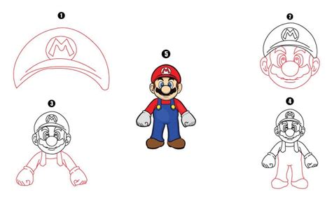 Mario Drawing - A Step By Step Tutorial - Cool Drawing Idea