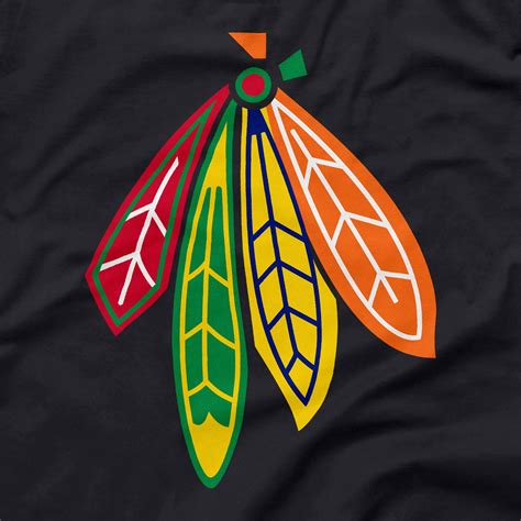 Chicago Blackhawks Shirt Feathers Logo Black T Size XS S M L | Etsy