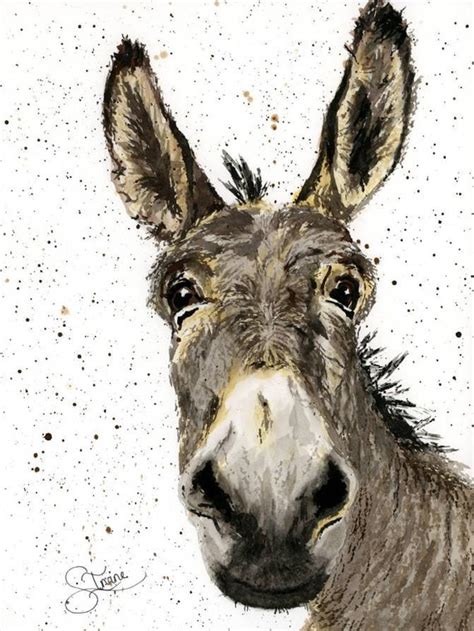 Watercolour painting Dominic the donkey by Stephanie Irvine | Etsy