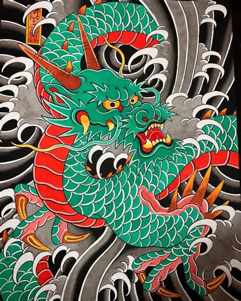 Japanese Dragon Tattoo Stencils