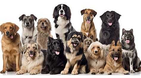 White Background With A Large Group Of Dogs, Names Of Dogs With Picture Background Image And ...