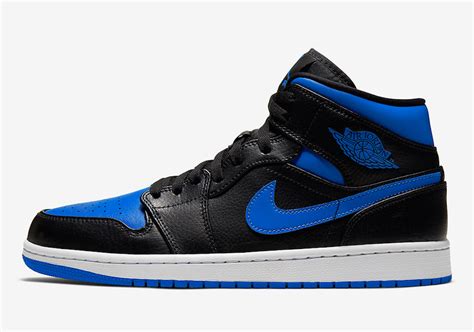 Air Jordan 1 Mid Royal Black Blue 554724-068 Release Date - SBD