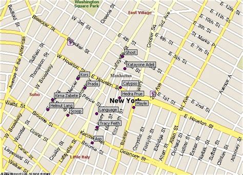 Map of SoHo Retail Stores & Notable Luxury Shopping in New York City ...