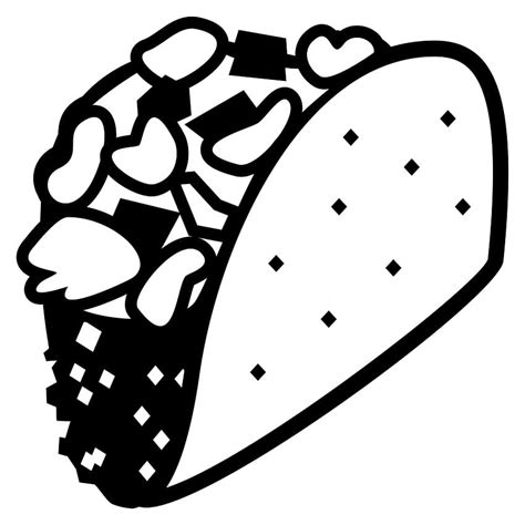 Taco Coloring Page Food Coloring Pages Taco Clip Art Taco Drawing | Images and Photos finder