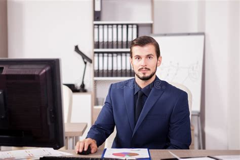 Businessman in Suit in His Office Stock Photo - Image of entrepreneur, internet: 97024784