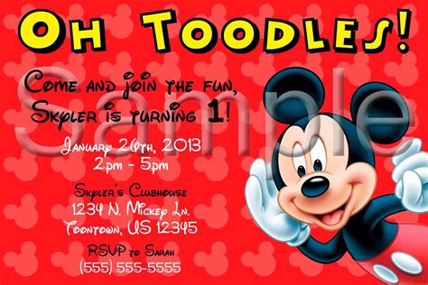 Mickey Mouse Clubhouse Invitation Template Free