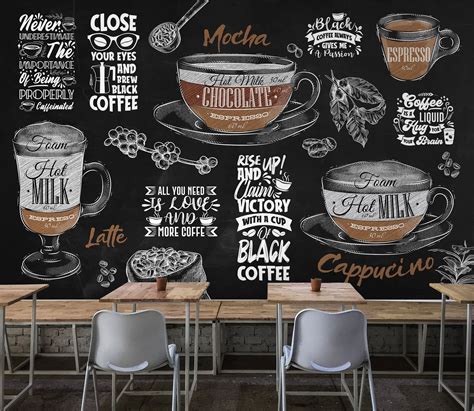 Cafe Shop Wallpaper Coffee Menu Wall Mural Easy Removable - Etsy