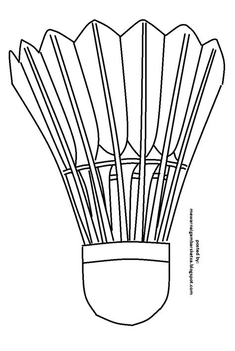 Mewarnai Gambar: Mewarnai Gambar Sketsa Kok Bulu Tangkis