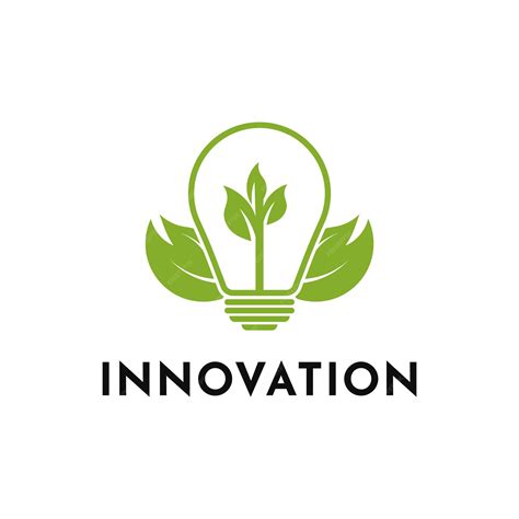 Premium Vector | Innovation logo design idea with light bulb and leaf icon