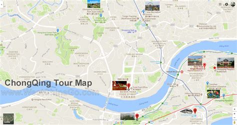 chongqing tourist map, tourist attractions map