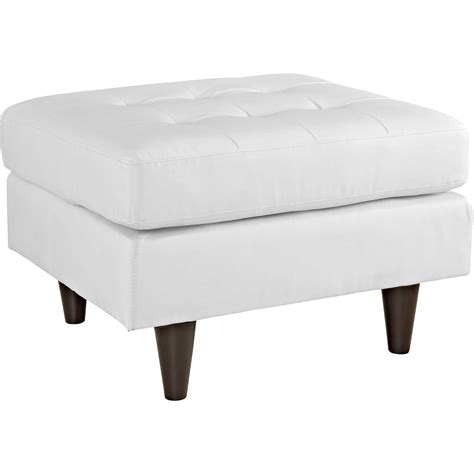 Era Bonded Leather Ottoman White - Froy.com