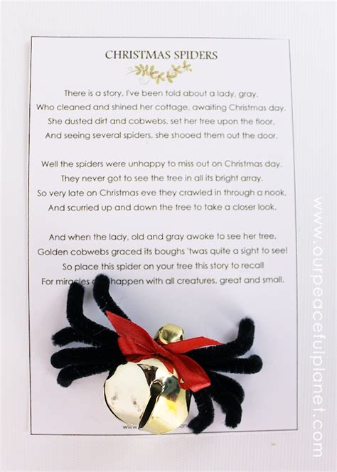 The Christmas Spider DIY : Free Poem Printable | Our Peaceful Planet