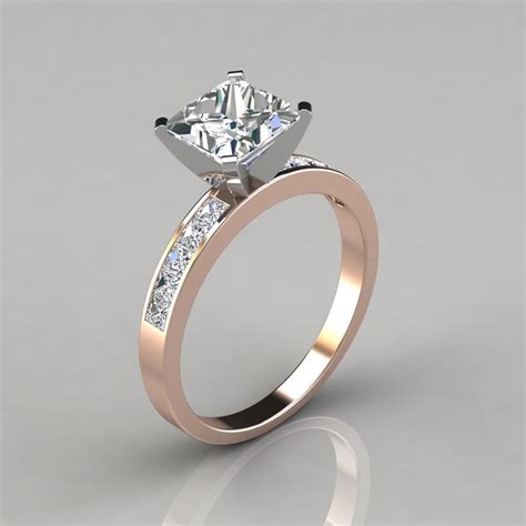 Channel Set Princess Cut Moissanite Engagement Ring | Forever Moissanite