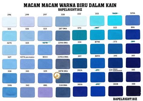 Macam macam warna biru pada kain | Sesuai Katalog Kain