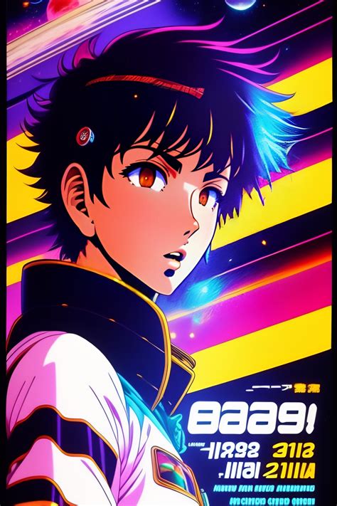 Lexica - Simple design. 1980s anime movie advertisement poster, chrome ...