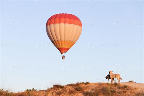 Hot Air Balloon Over Goreme Town 10298073 Stock Photo at Vecteezy