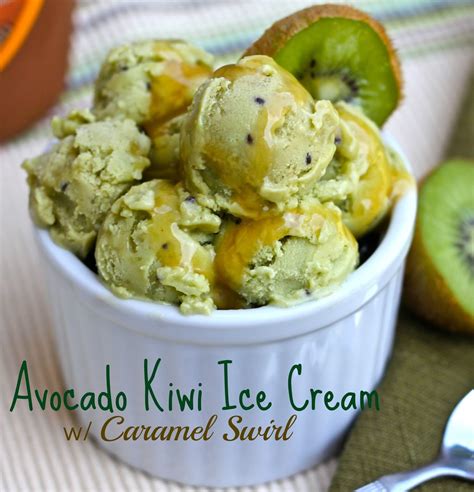 Avocado Kiwi Ice Cream Recipe with a Caramel Swirl | Kiwi ice cream, Blendtec recipes, Recipes