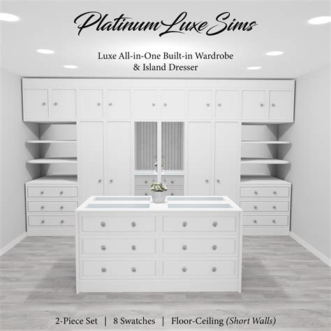 Luxe all-in-one Built-in Wardrobe & Island Dresser - The Sims 4 Build ...