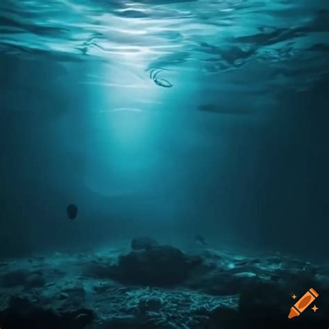 Underwater scene with dramatic lighting on Craiyon