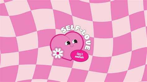 Self-love Desktop Wallpaper, Aesthetic Wallpaper, Mac, Pink Heart Wallpaper - Etsy