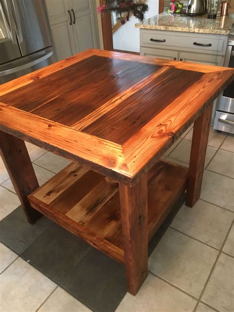 Custom Made Barn Wood Kitchen Island by Barn Wood Studio | CustomMade.com