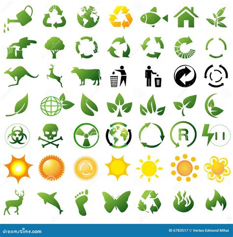 Environmental Recycling Icons Stock Vector - Illustration of nature ...