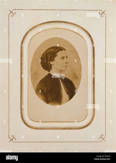 Clara Barton (1821-1912), at the end of the U.S. Civil War, during which she lead nursing ...