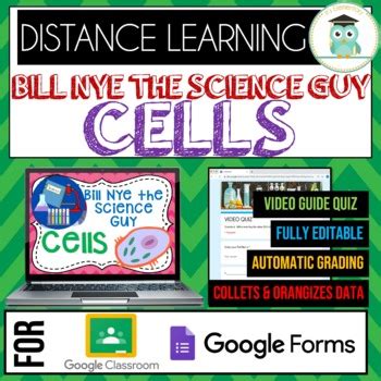 Bill Nye CELLS Video Quiz, Google Forms for Google Classroom, Distance Learning