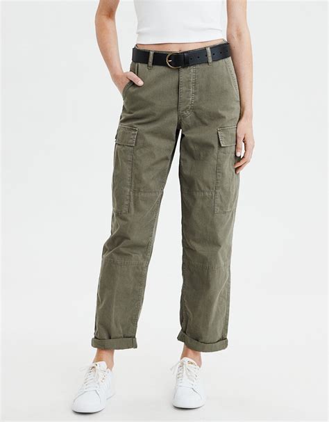 AE High-Waisted Military Cargo Pant, Olive | American Eagle Outfitters | Cargo pants women ...