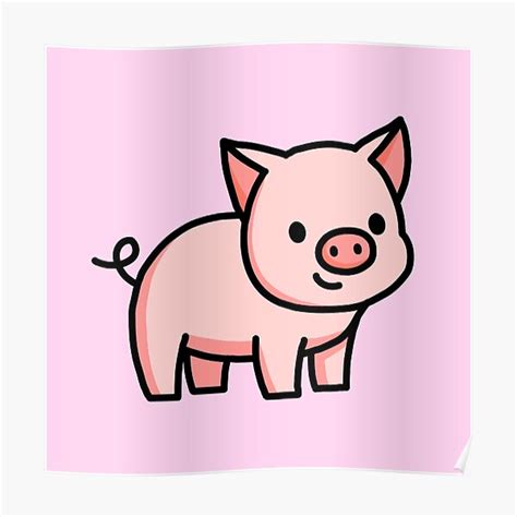 "Pig" Poster for Sale by littlemandyart | Redbubble