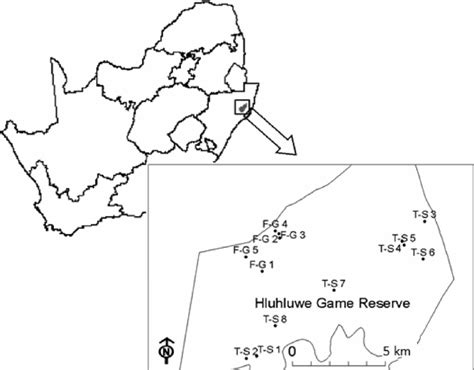 A map of South Africa indicating the position of Hluhluwe-iMfolozi Park... | Download Scientific ...