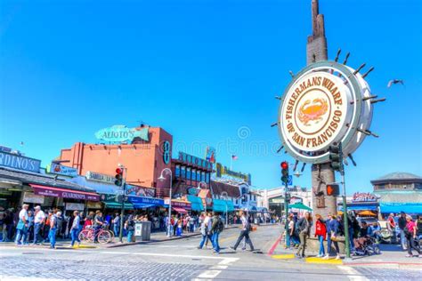Busy Fishermans Wharf in San Francisco Editorial Stock Photo - Image of united, attractions ...