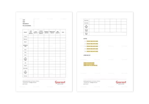 Restaurant Annual Expense Report Template in Word, Apple Pages