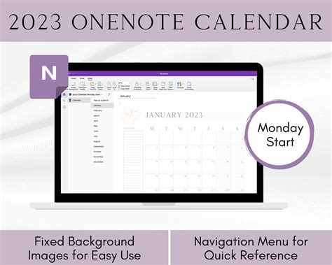 Onenote Calendar Template 2023 - Printable Word Searches