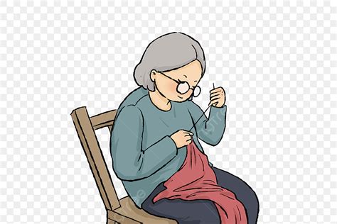 Old Mother PNG Transparent, Old Mother Mending Clothes, Mothers Day ...