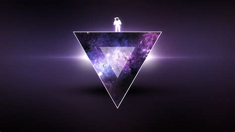 Wallpaper : purple, triangle, astronaut, crystal, universe, lighting ...