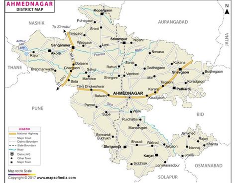 Buy Ahmadnagar District Map online | Map, Country maps, Districts