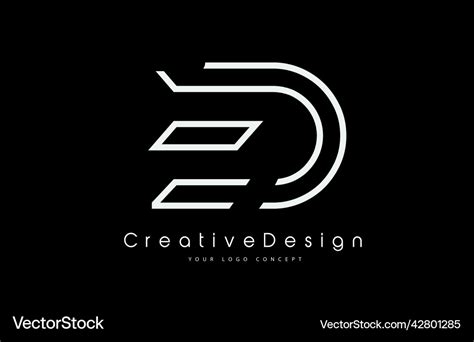 Ed letter logo design in black white Royalty Free Vector