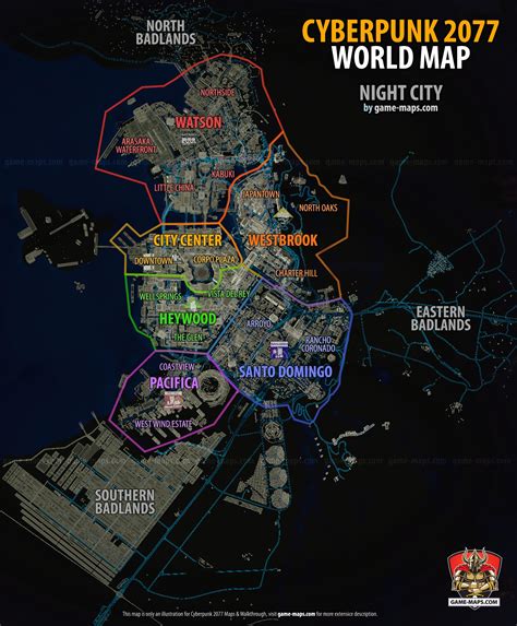 Cyberpunk 2077 World Map - CP77 Night City