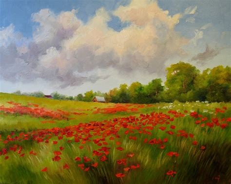 Poppy Field Painting at PaintingValley.com | Explore collection of Poppy Field Painting