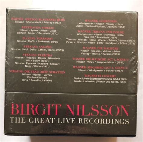 Birgit Nilsson The Great Live Recordings 31 CD Box Set New Sealed 88985392322 | eBay