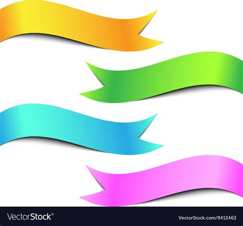 Colorful Ribbon Banner Set Royalty Free Vector Image