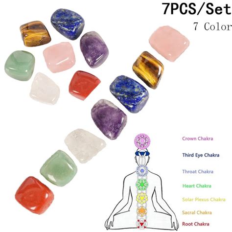 Seven Chakra Stone 7 Colors Set Yoga Chakra Irregular Reiki Healing ...