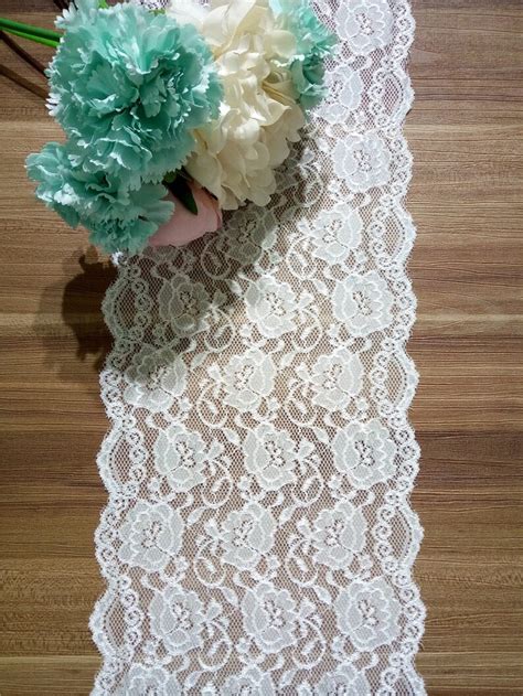 White Lace Table Runner 8 Inches / 20cm Wide Wedding Decor - Etsy