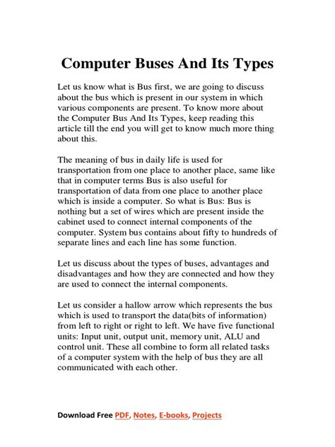 Computer Buses and Its Types PDF | PDF