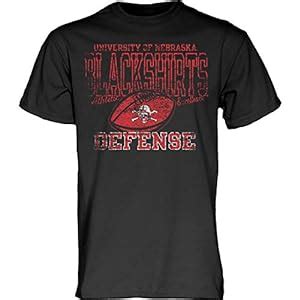 Amazon.com : University of Nebraska Blackshirts Defense Tee Shirt Black : Sports & Outdoors