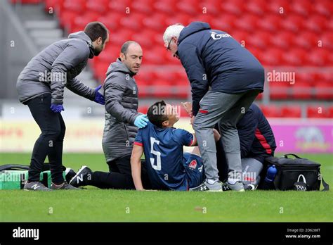 Red Star Belgrade Nikola Savic serious leg injury Stock Photo - Alamy