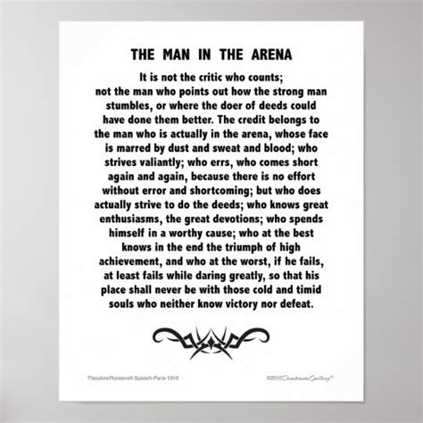 Tattoo Man In The Arena Poster | Zazzle.com