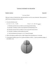 Tutorial6.pdf - NATIONAL UNIVERSITY OF SINGAPORE MA2002 Calculus Tutorial 6 T UTORIAL PART I ...